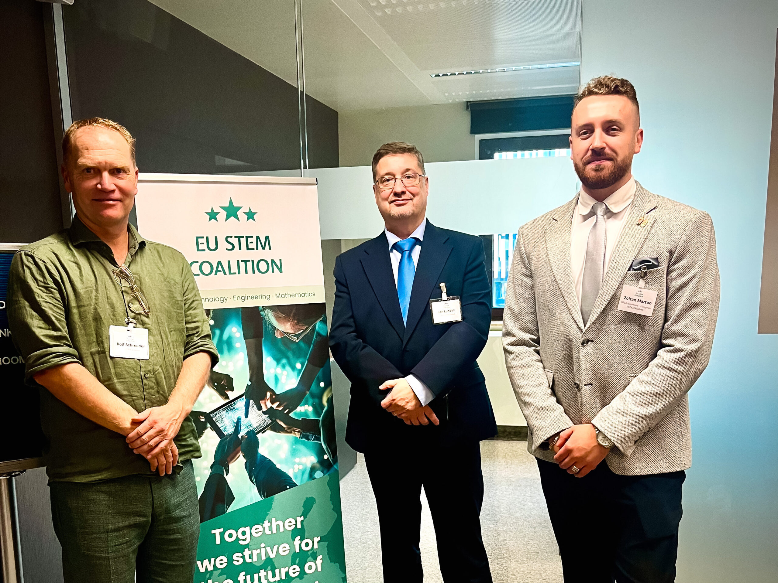 Prof. Dr. Jan Lundell – a LUMA Központ elnöke, a Helsinki Egyetem professzora & Rolf Schreuder, európai ügyekért felelős igazgató – EU STEM Koalíció